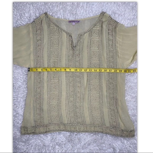 Calypso St Barth Bixi Beaded Embellished Short Sleeve Blouse - Picture 4 of 6